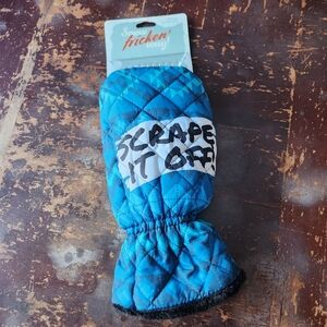 Blue Novelty Quilted Ice Scraper Mitt